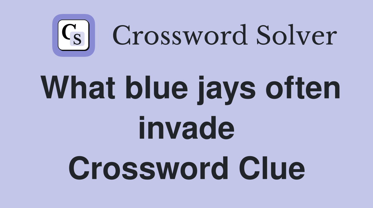 What blue jays often invade Crossword Clue