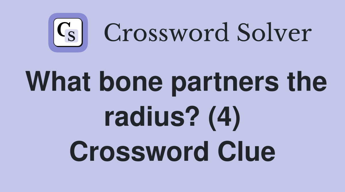 What bone partners the radius? (4) Crossword Clue