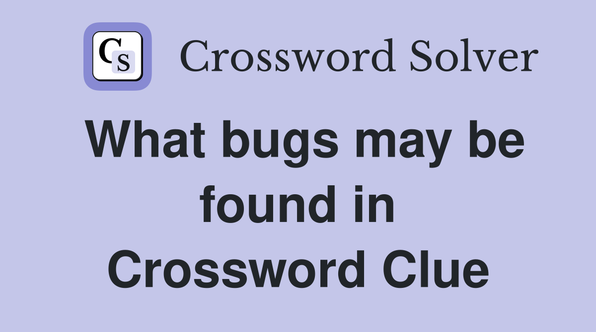 What bugs may be found in Crossword Clue