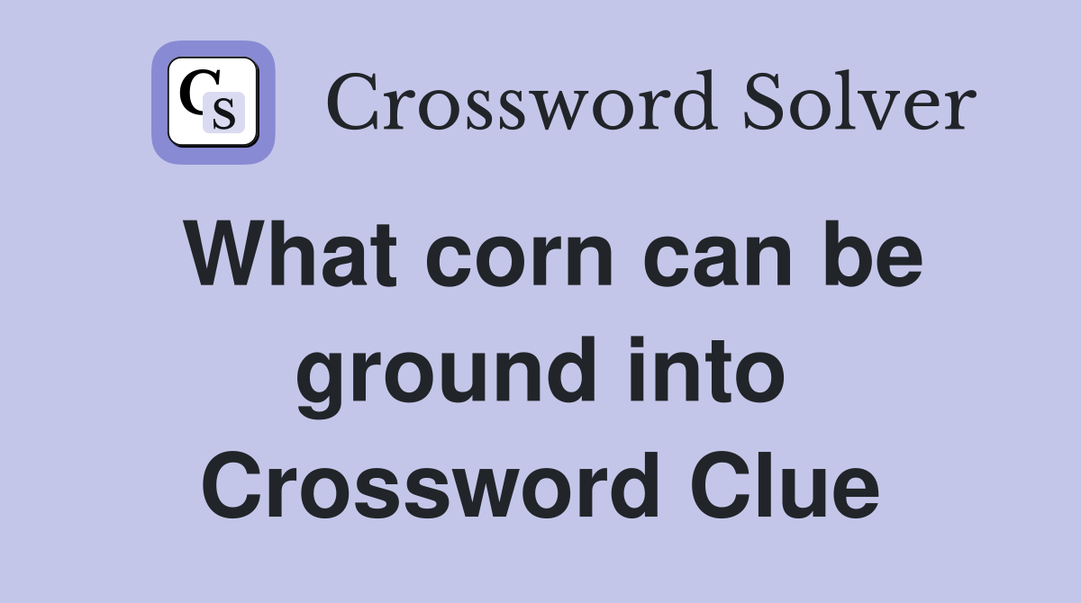 What corn can be ground into Crossword Clue
