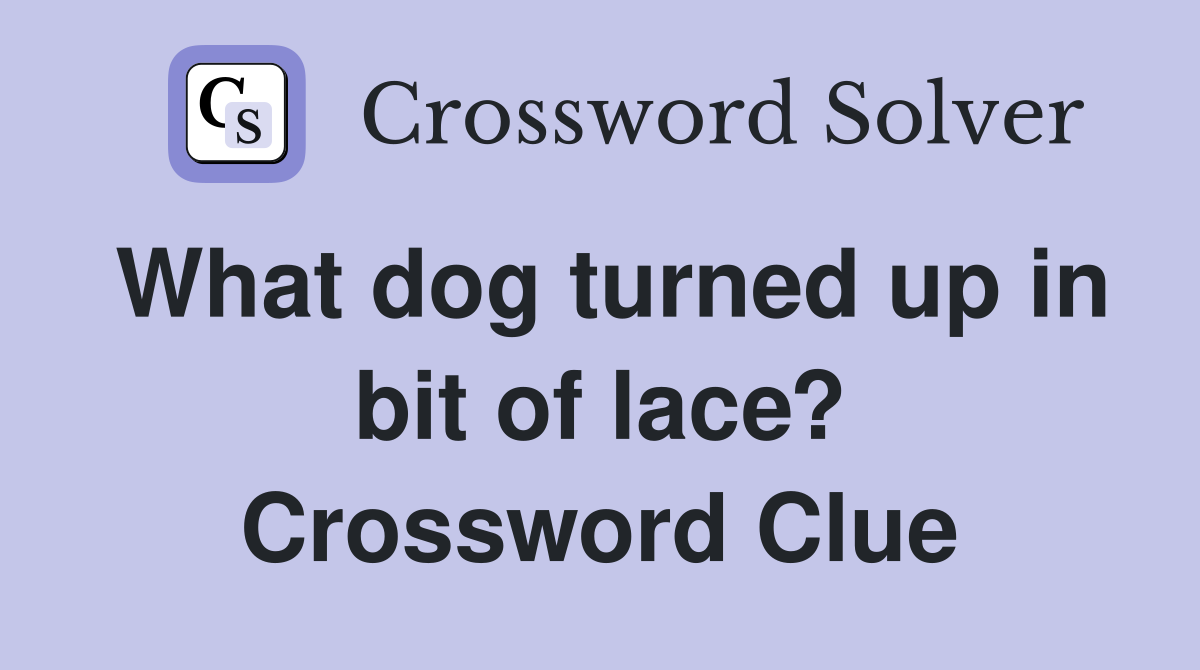 What dog turned up in bit of lace? Crossword Clue