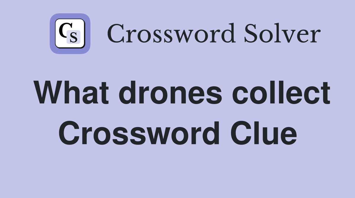 What drones collect Crossword Clue
