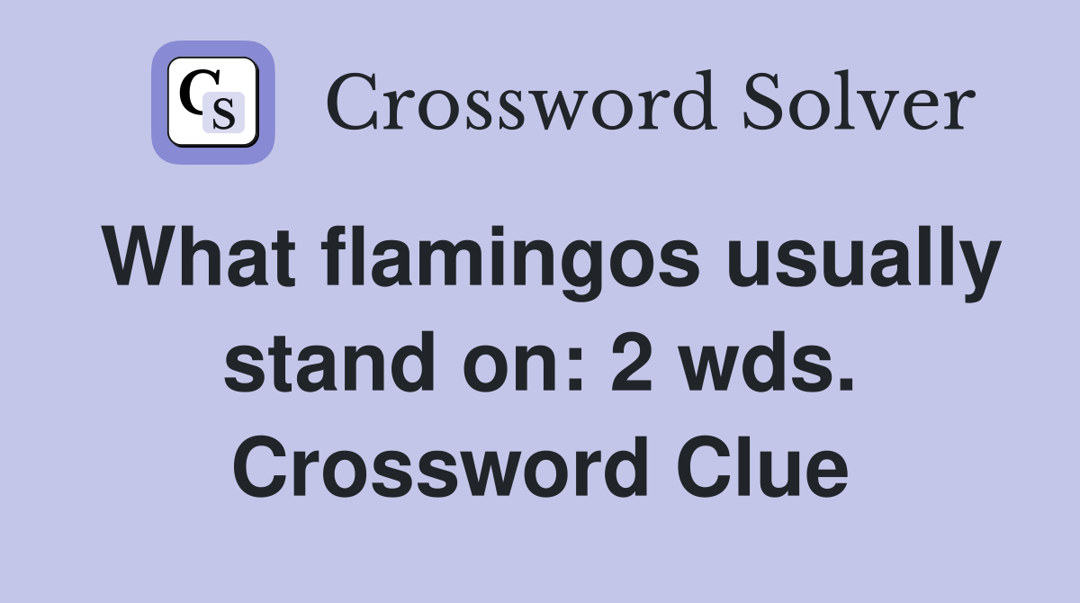 What flamingos usually stand on: 2 wds. Crossword Clue