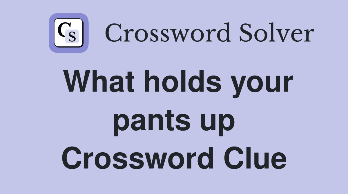What holds your pants up Crossword Clue