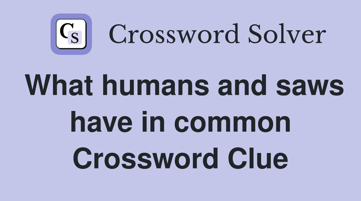 What humans and saws have in common Crossword Clue