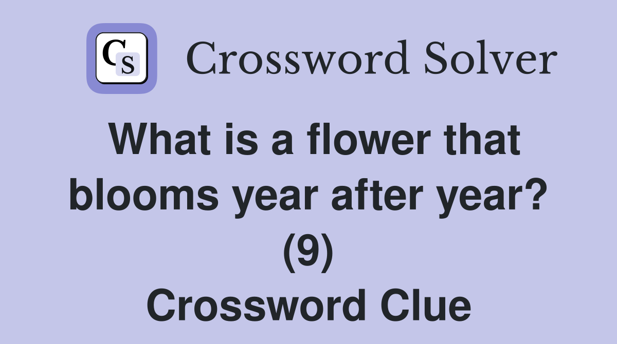 What is a flower that blooms year after year? (9) Crossword Clue