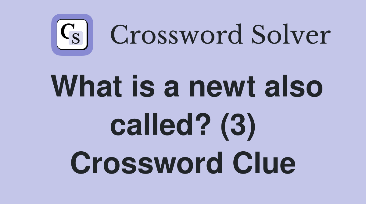 What is a newt also called? (3) Crossword Clue
