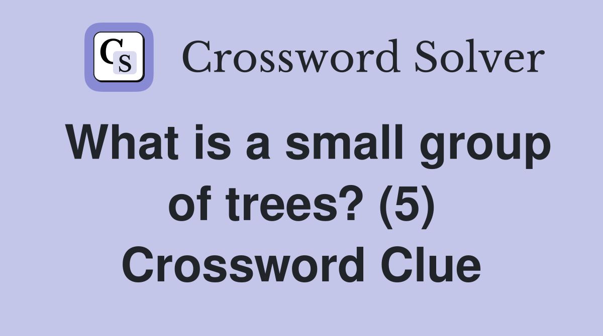 What is a small group of trees? (5) Crossword Clue
