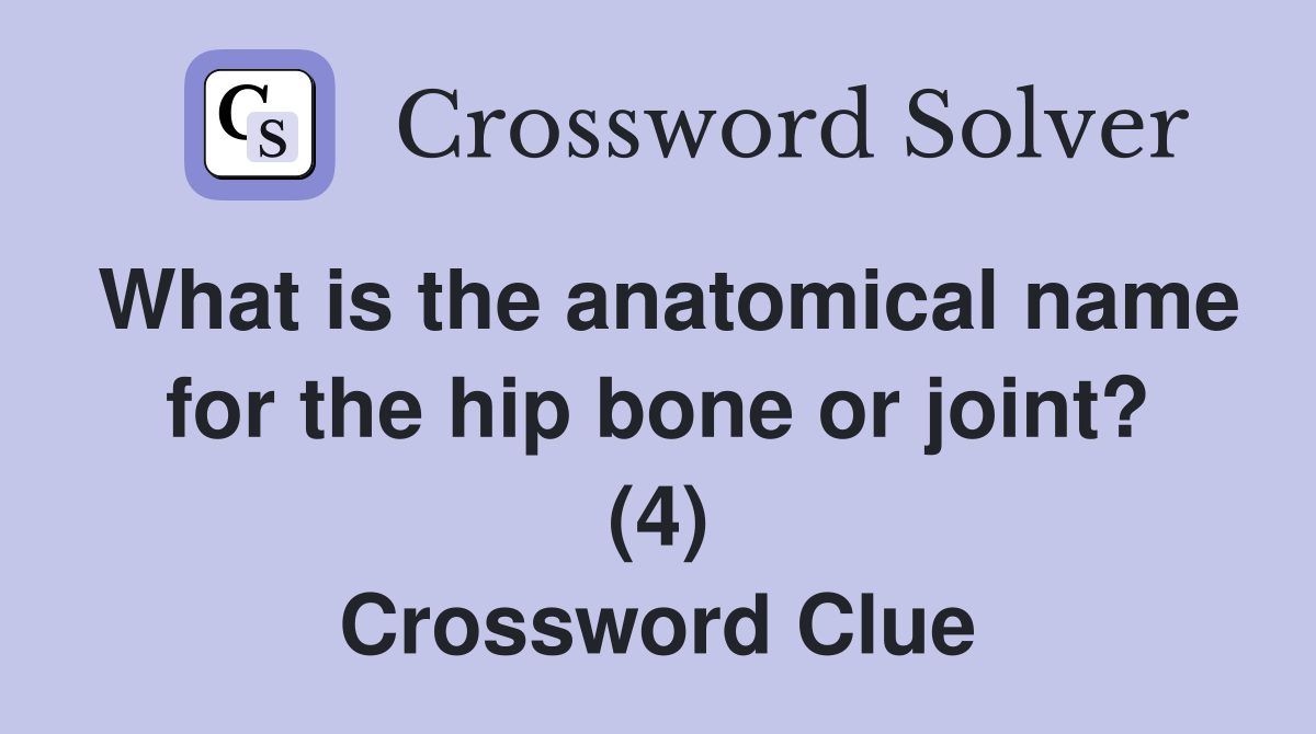 What is the anatomical name for the hip bone or joint? (4) Crossword Clue