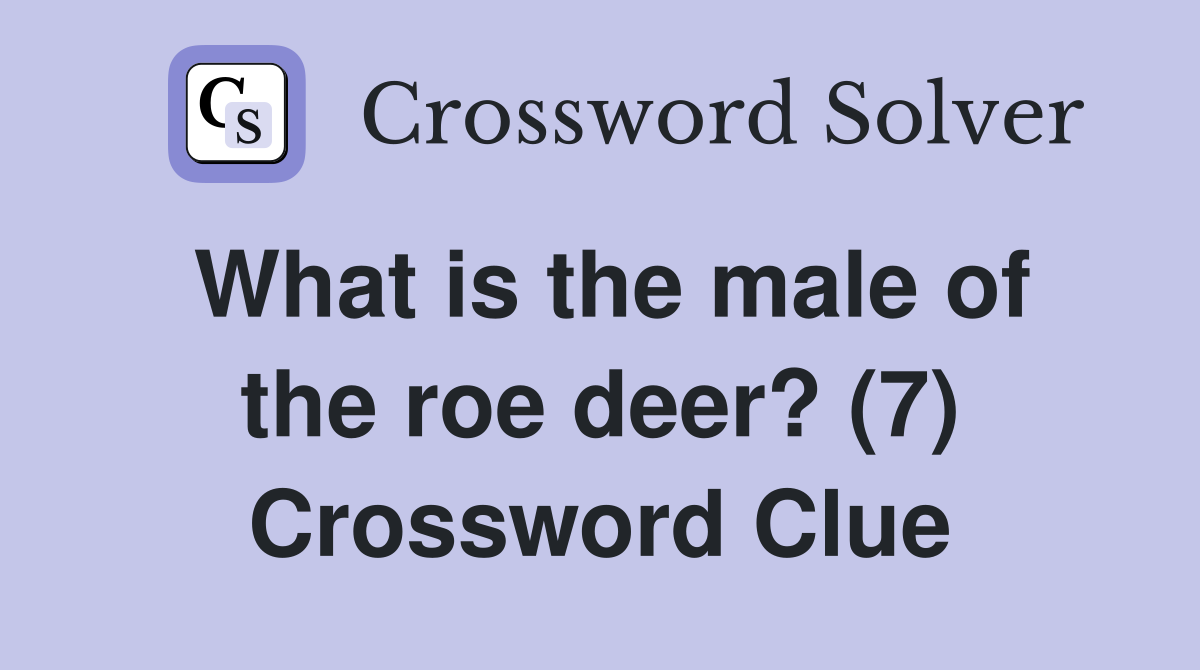What is the male of the roe deer? (7) Crossword Clue