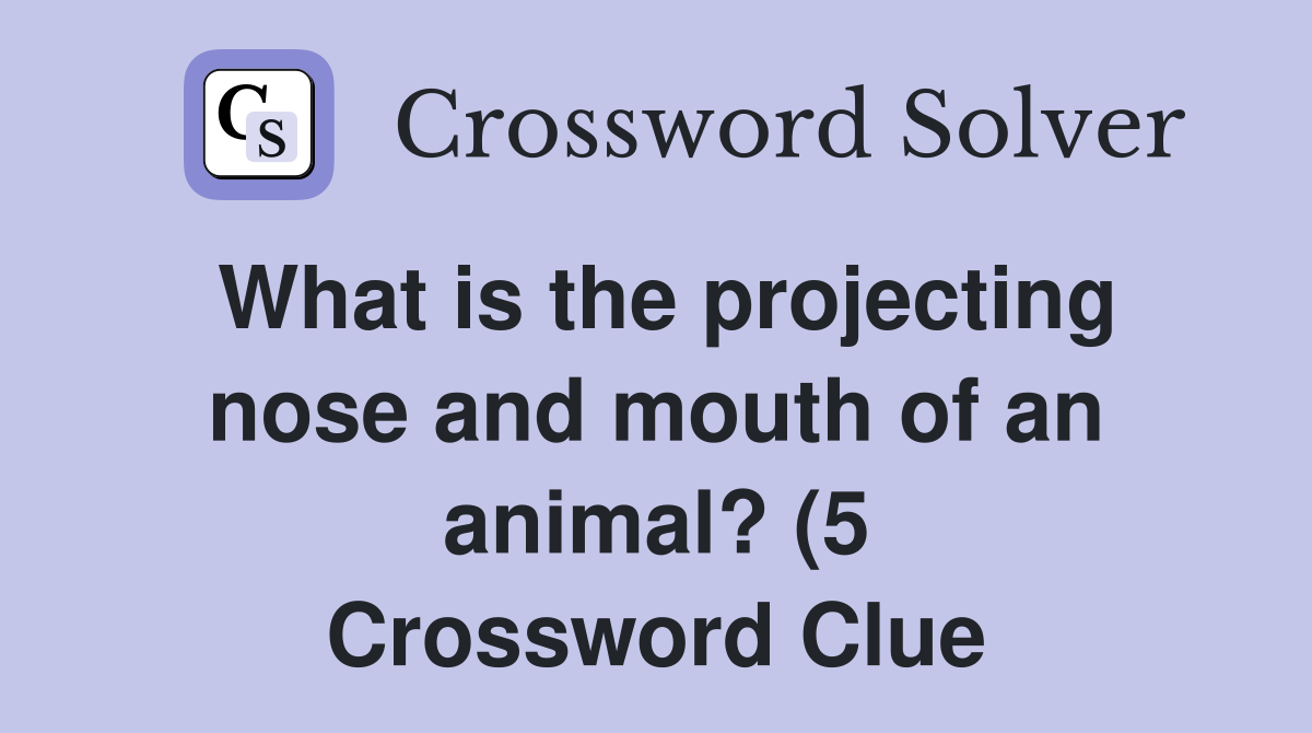 What is the projecting nose and mouth of an animal? (5) Crossword What is the projecting nose and mouth of an animal? (5) Crossword