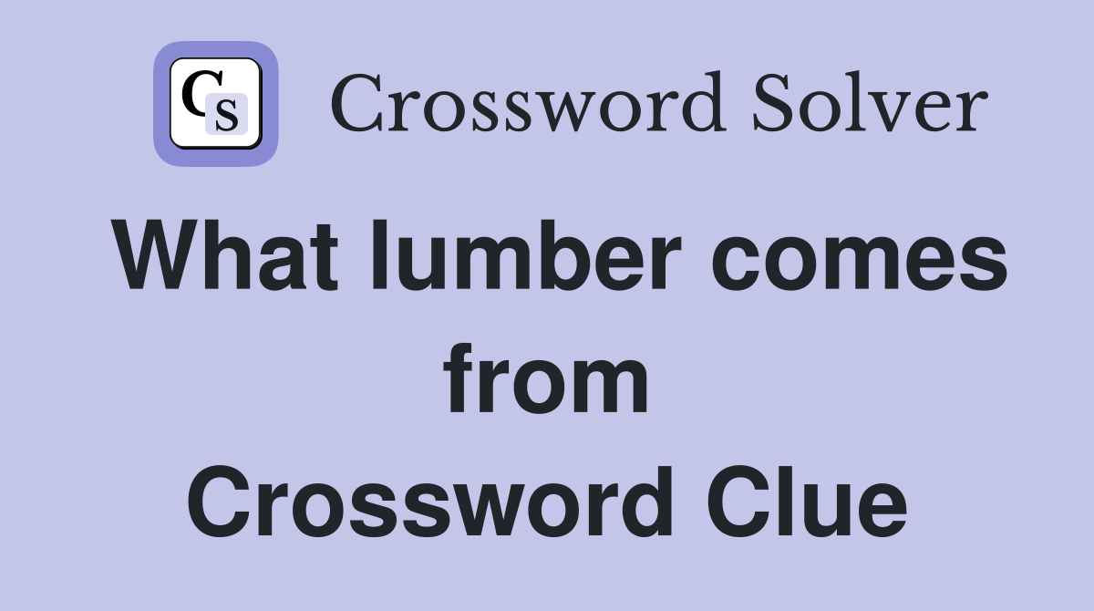 What lumber comes from Crossword Clue