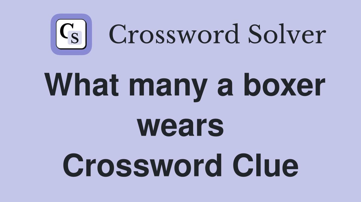 What many a boxer wears Crossword Clue