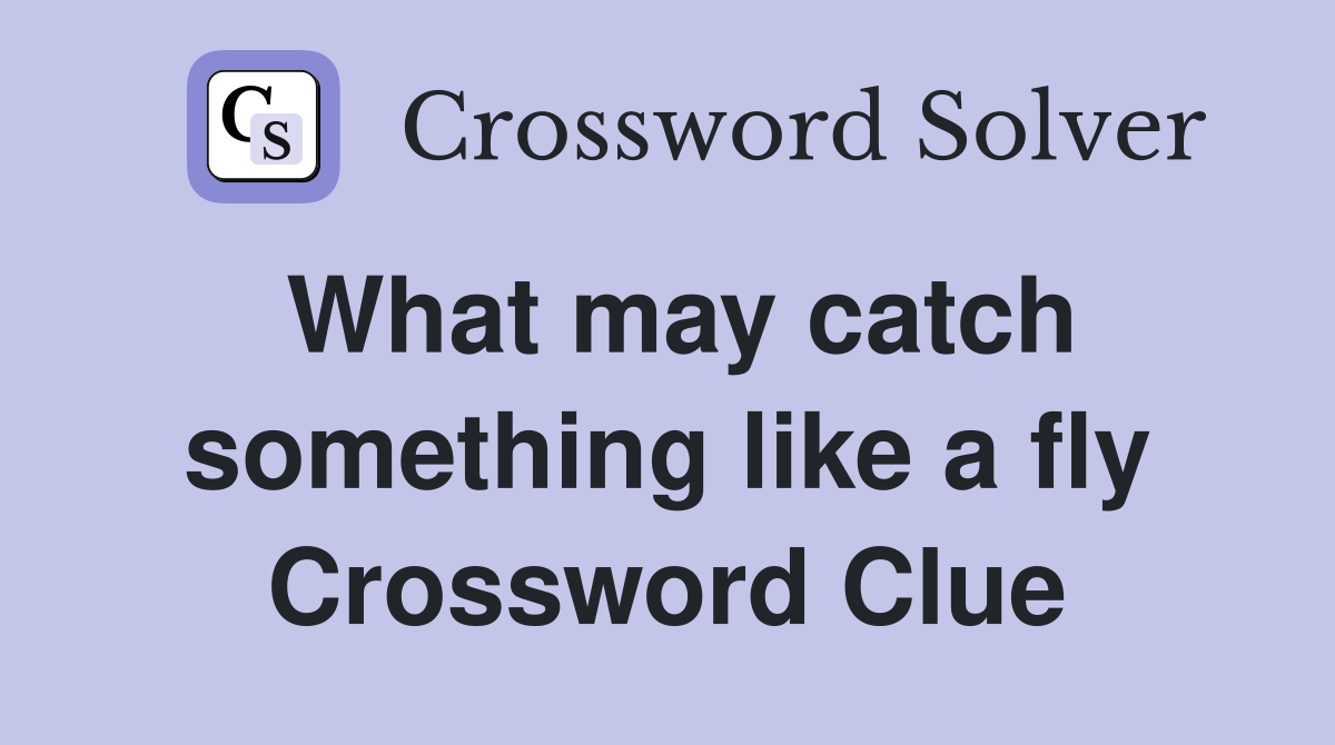 What may catch something like a fly Crossword Clue