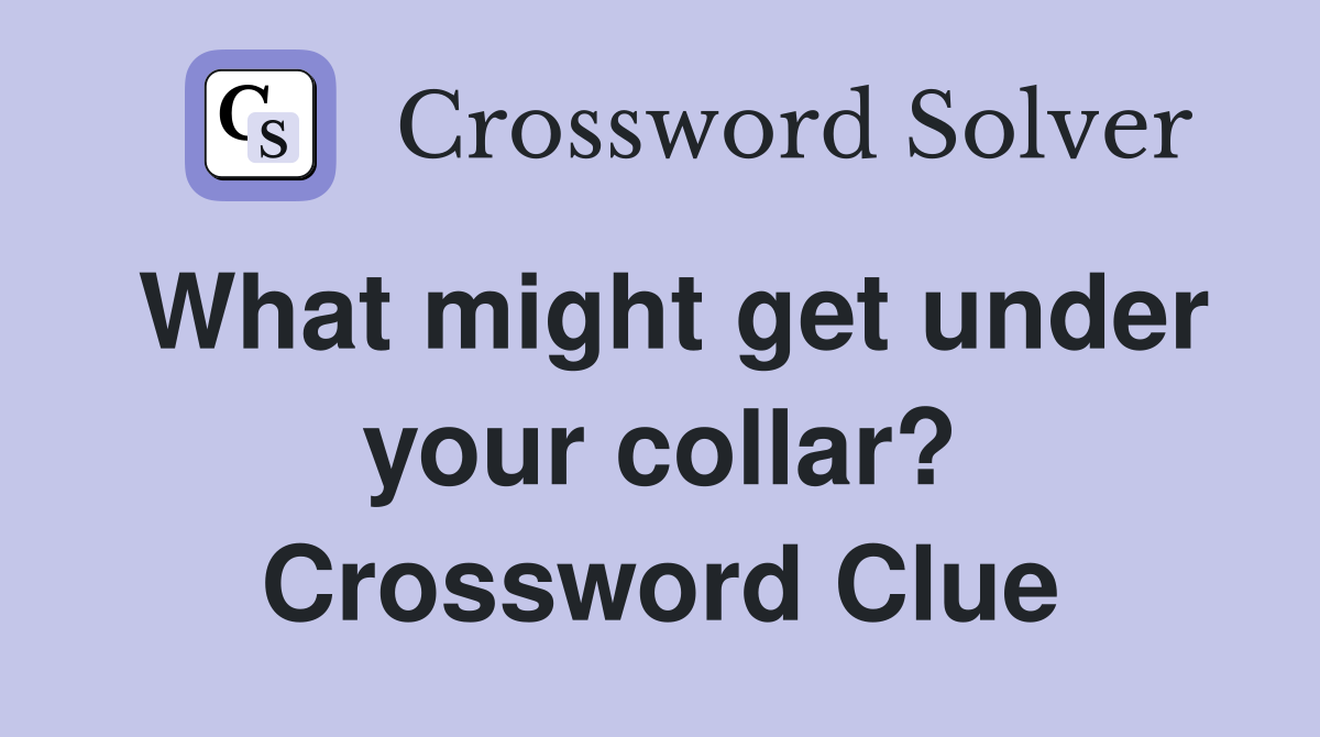 What might get under your collar? Crossword Clue