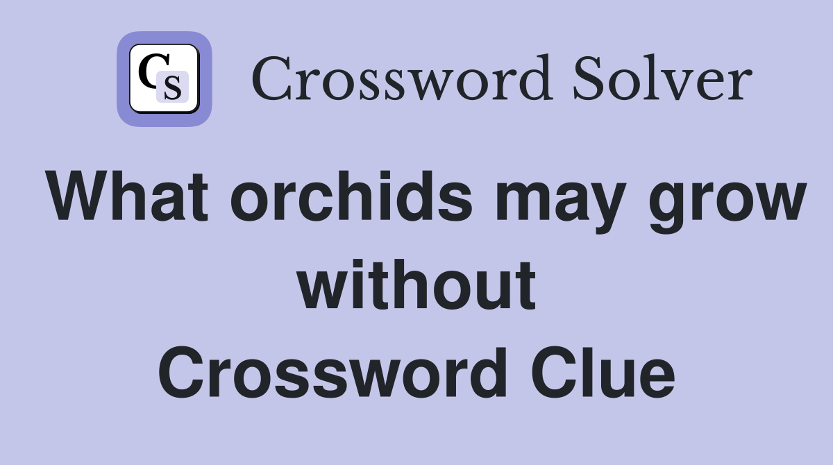 What orchids may grow without Crossword Clue