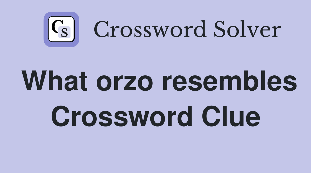 What orzo resembles Crossword Clue