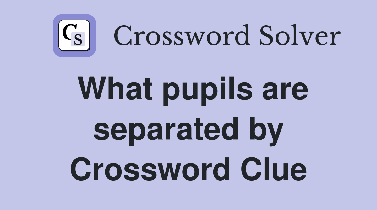 What pupils are separated by Crossword Clue