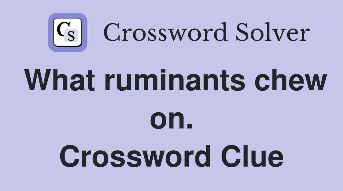 What ruminants chew on. Crossword Clue