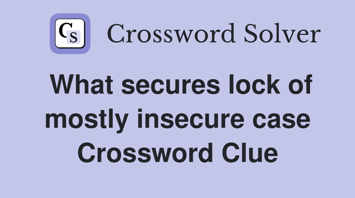 What secures lock of mostly insecure case Crossword Clue