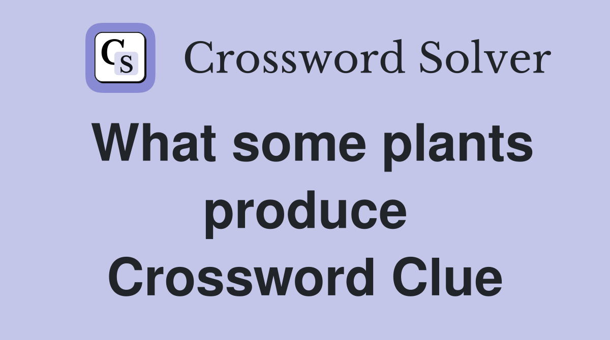 What some plants produce Crossword Clue