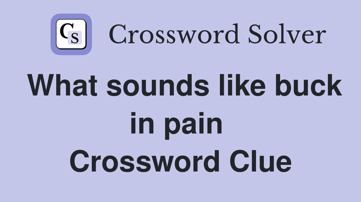 What sounds like buck in pain  Crossword Clue