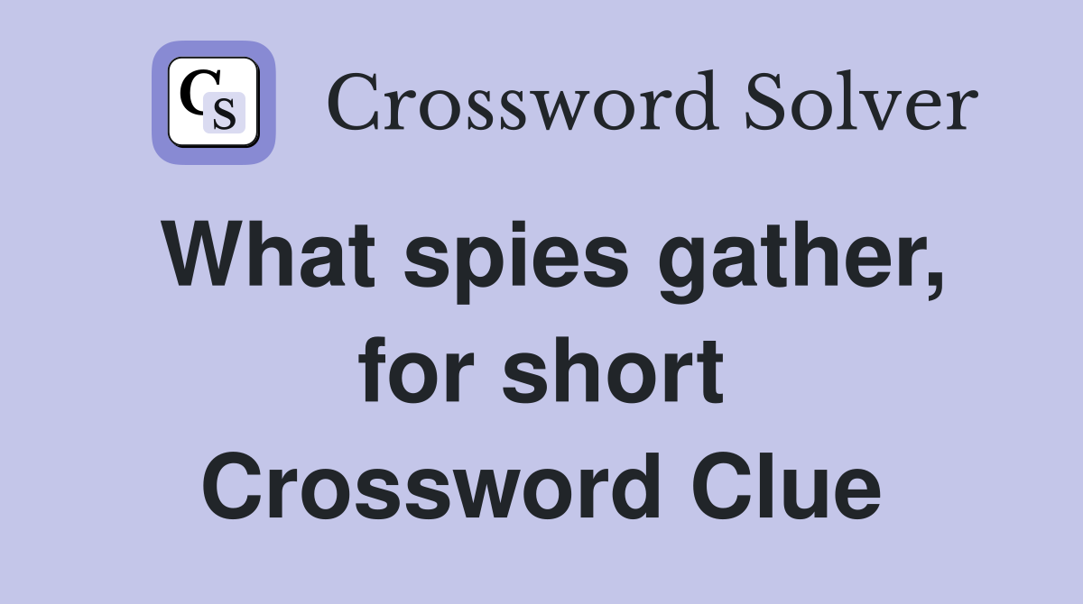 What spies gather, for short Crossword Clue