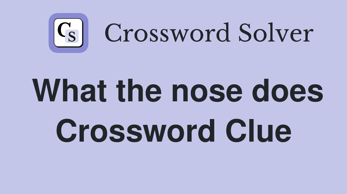 What the nose does Crossword Clue