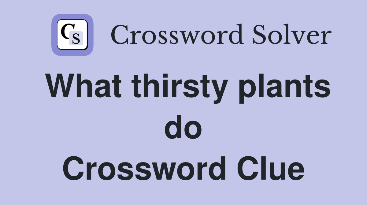 What thirsty plants do Crossword Clue