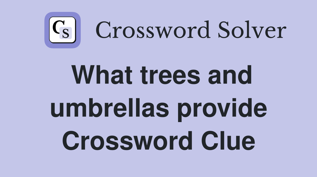 What trees and umbrellas provide Crossword Clue