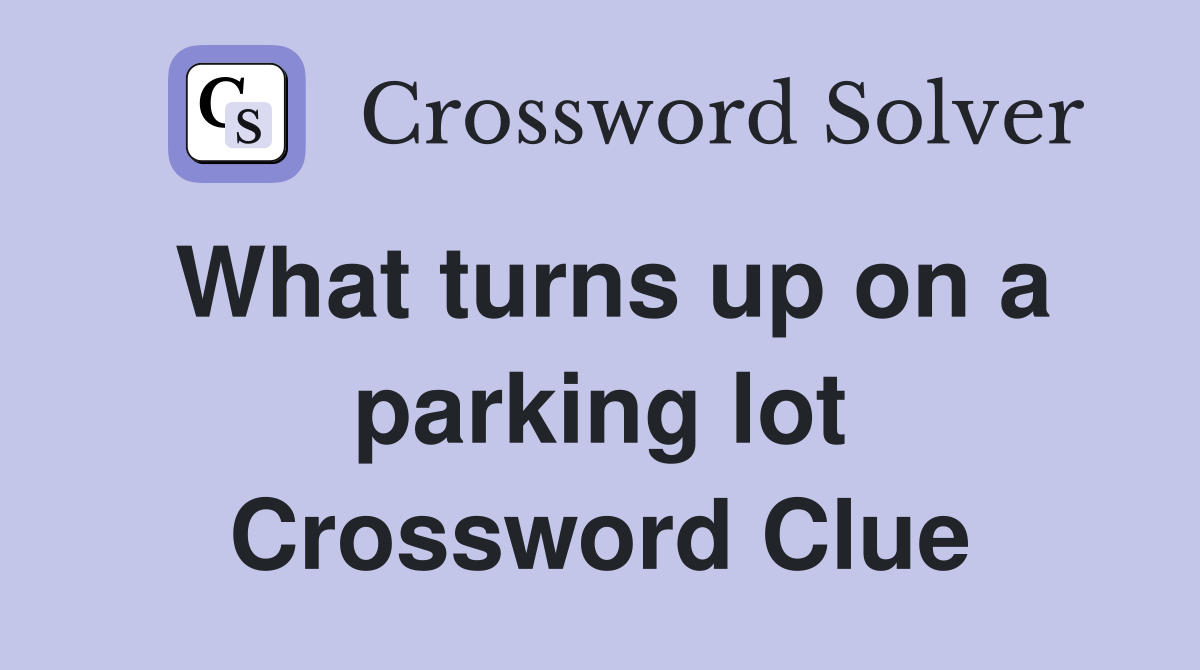 What turns up on a parking lot Crossword Clue