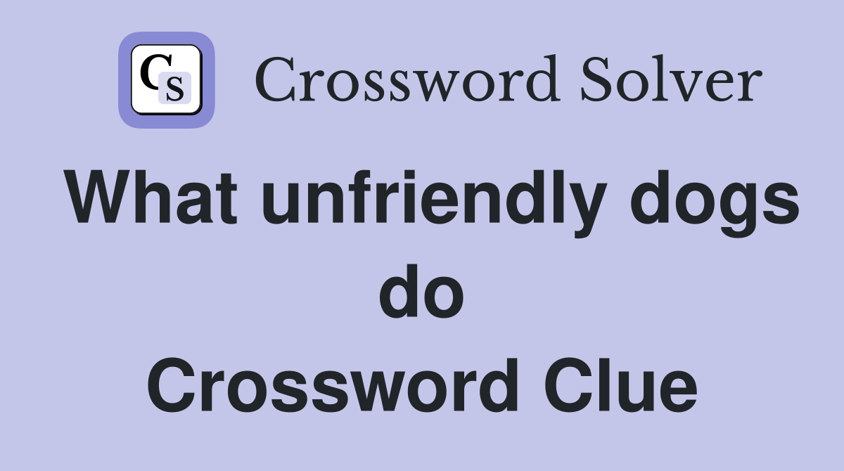 What unfriendly dogs do Crossword Clue