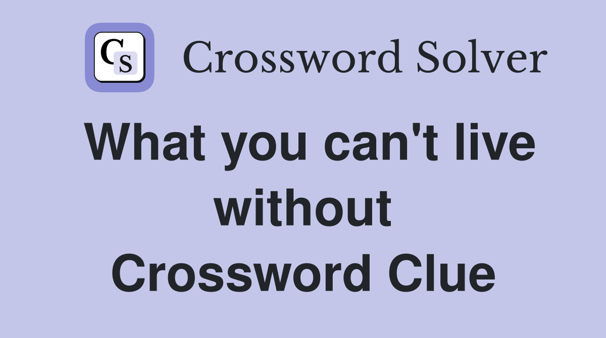 What you can't live without Crossword Clue
