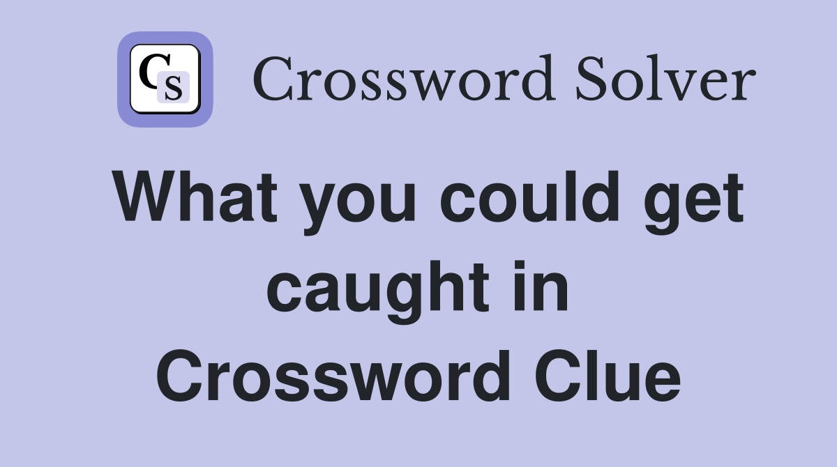 What you could get caught in Crossword Clue