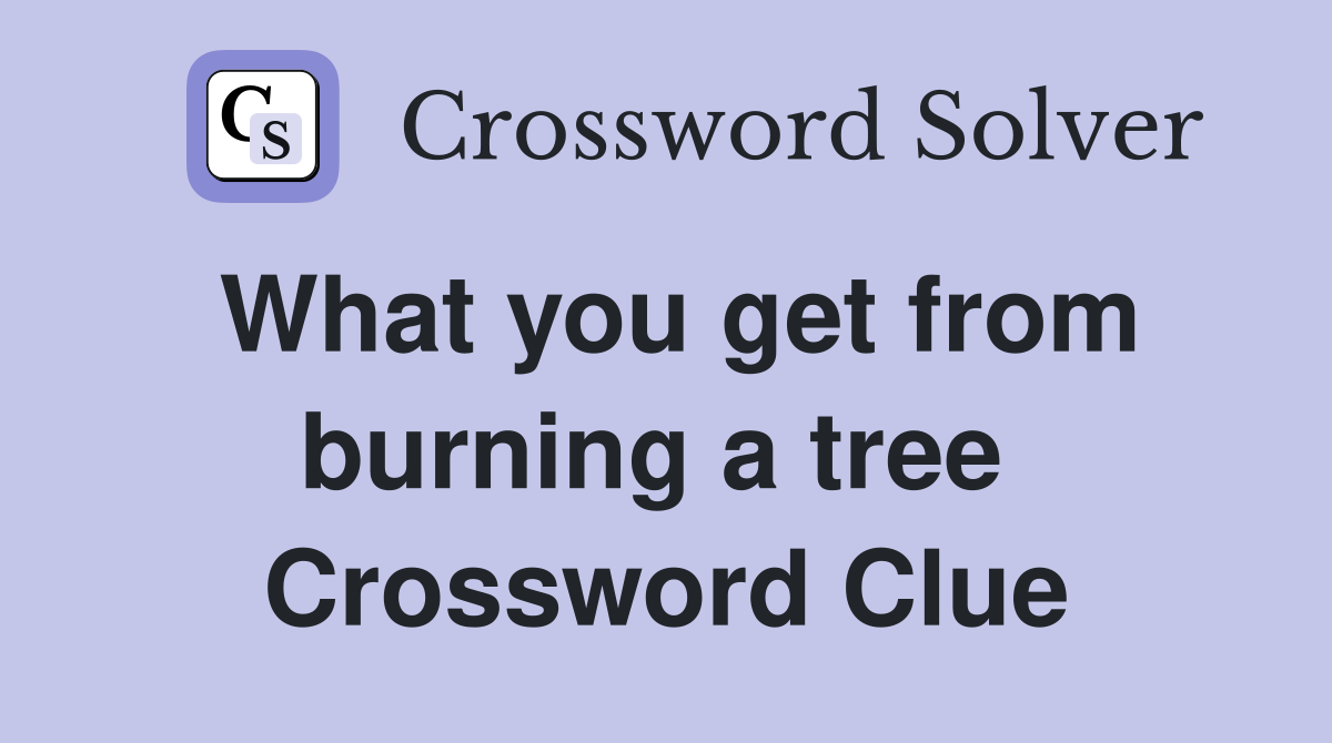 What you get from burning a tree  Crossword Clue