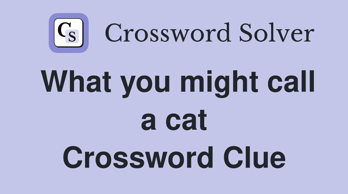 What you might call a cat Crossword Clue
