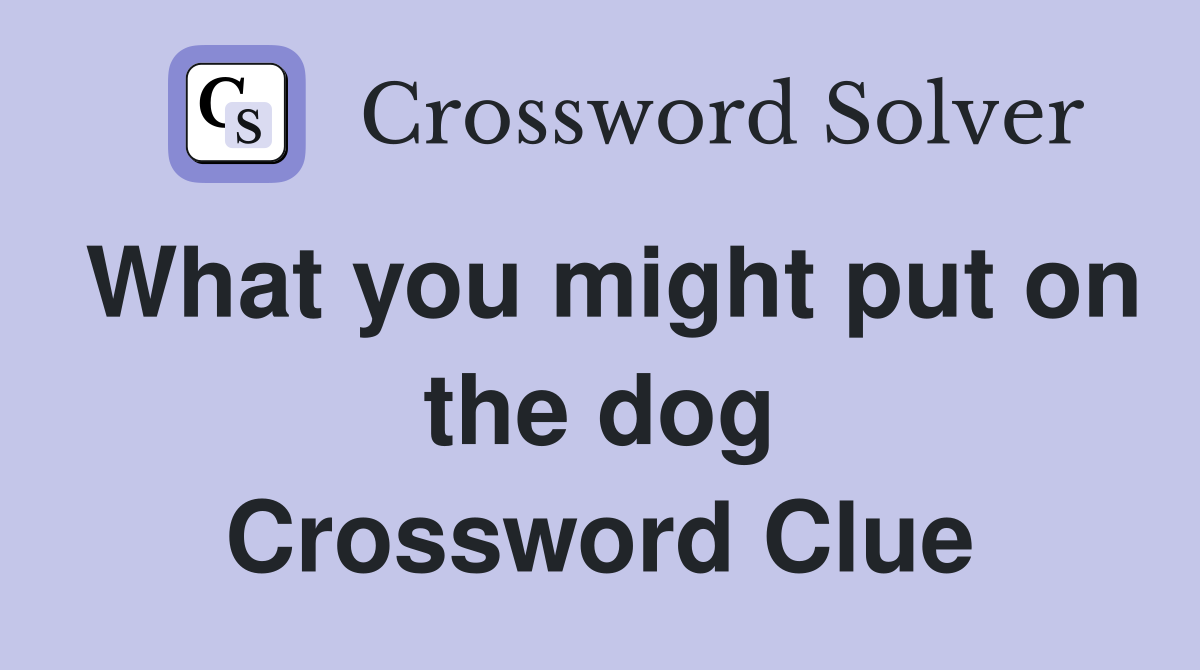 What you might put on the dog Crossword Clue
