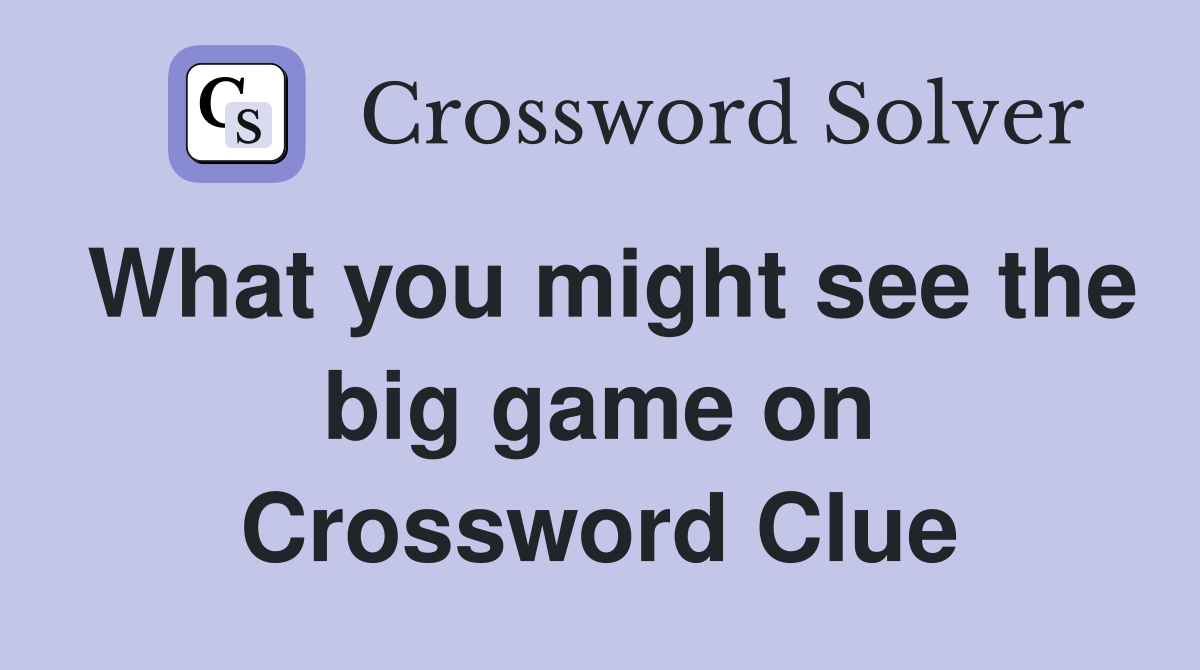 What you might see the big game on Crossword Clue
