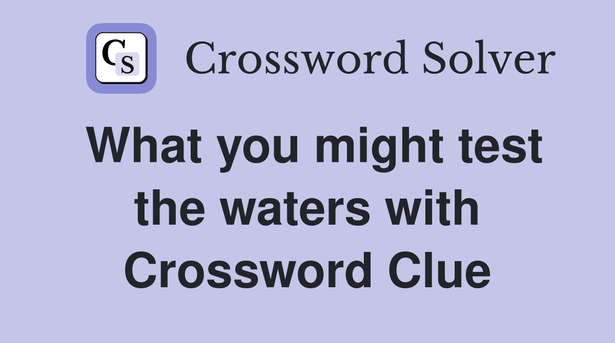 What you might test the waters with Crossword Clue