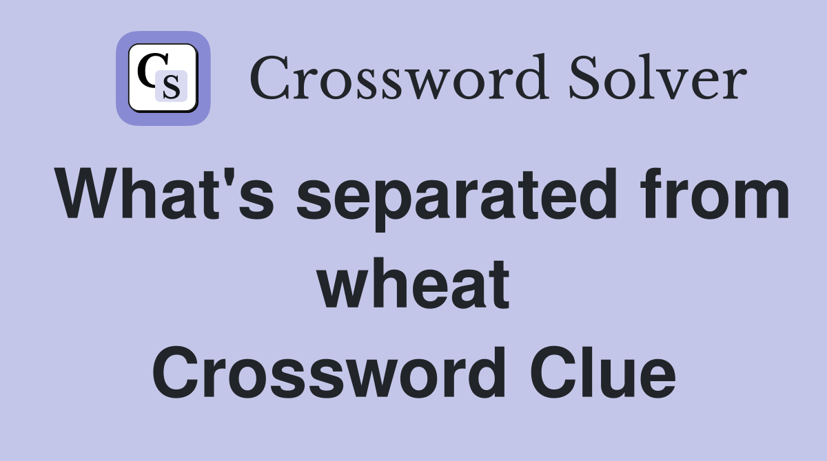 What's separated from wheat Crossword Clue