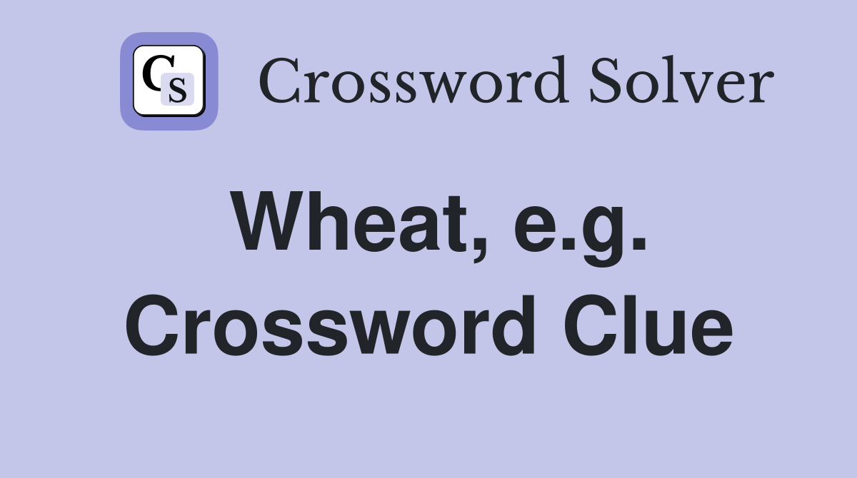 Wheat, e.g. Crossword Clue