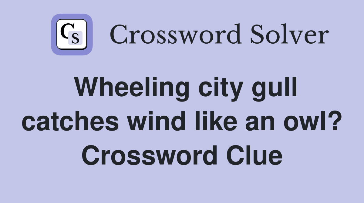 Wheeling city gull catches wind like an owl? Crossword Clue