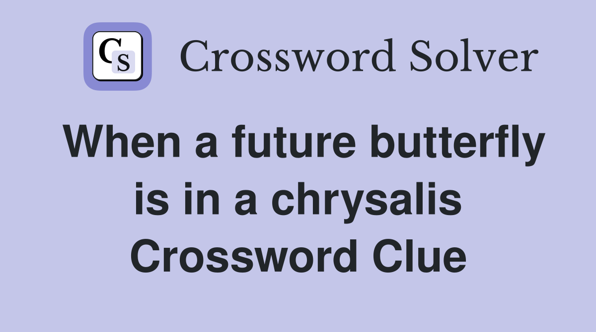 When a future butterfly is in a chrysalis Crossword Clue