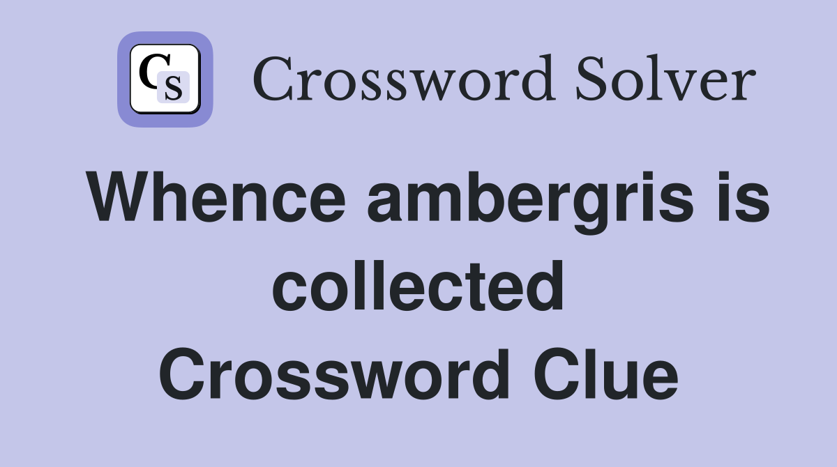 Whence ambergris is collected Crossword Clue