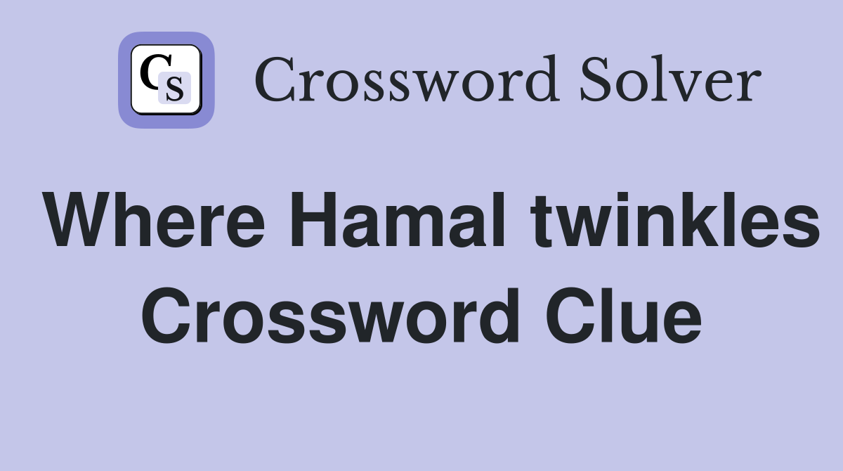 Where Hamal twinkles Crossword Clue