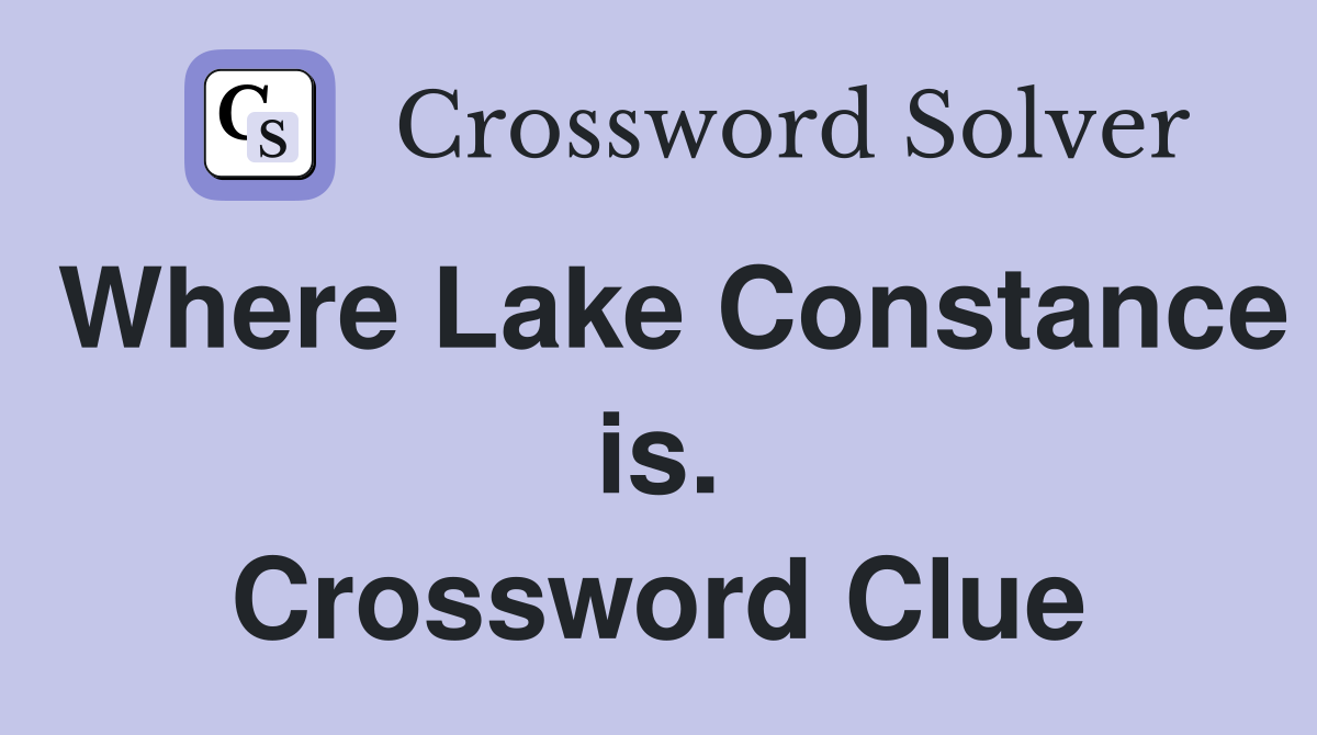 Where Lake Constance is. Crossword Clue