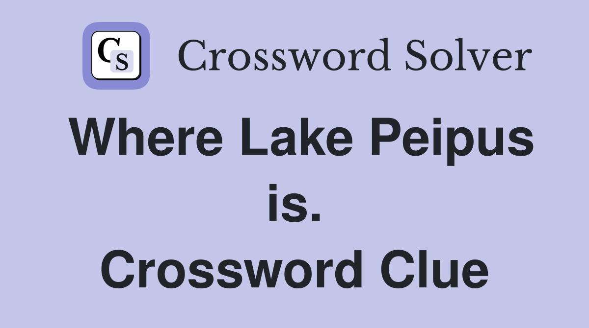 Where Lake Peipus is. Crossword Clue