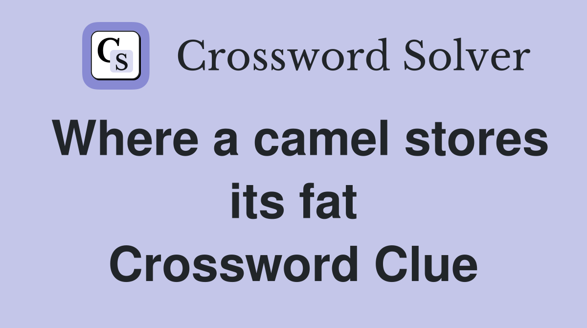 Where a camel stores its fat Crossword Clue