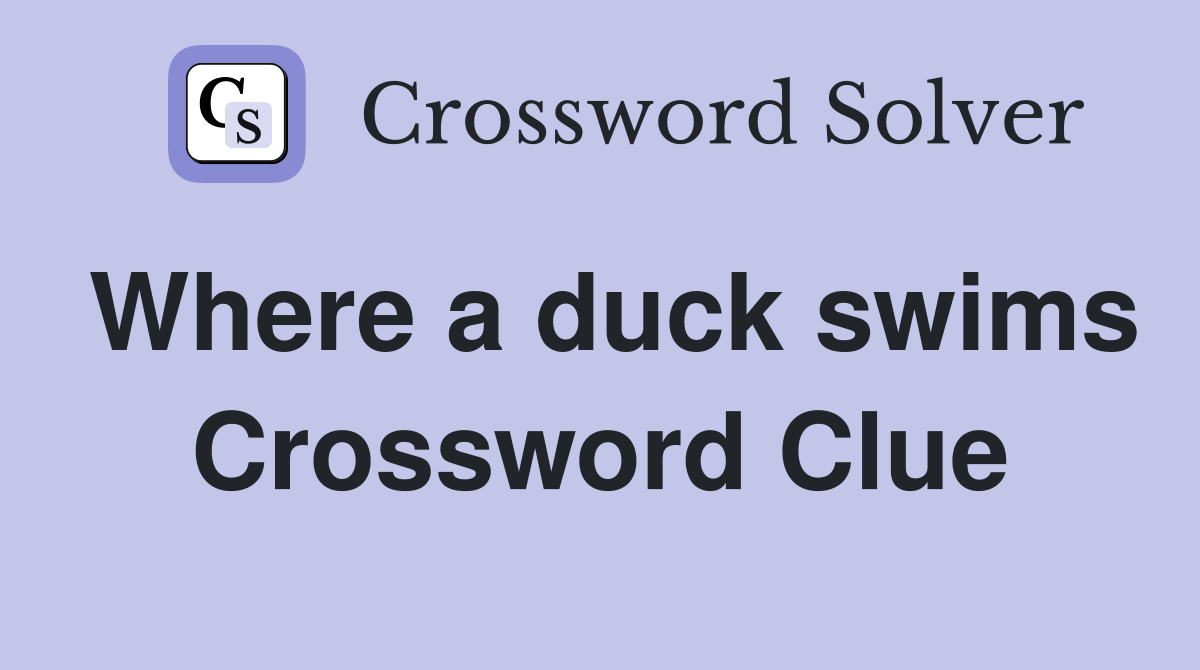 Where a duck swims Crossword Clue