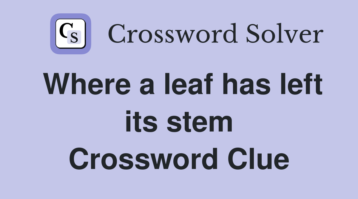 Where a leaf has left its stem Crossword Clue